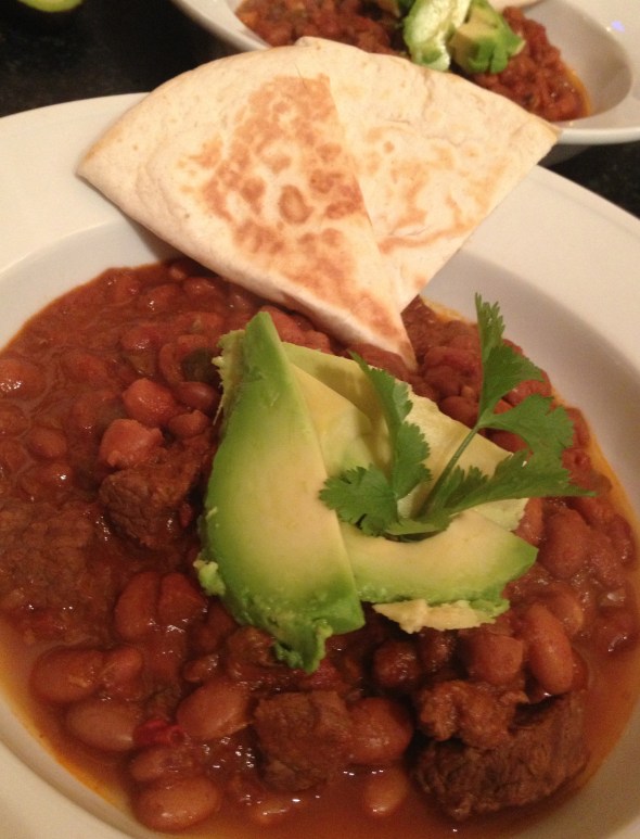Chili Been & Bean Stew with Quesadillas: A Broad Cooking