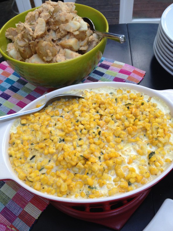 Basil Creamed Corn & Picnic Potato Salad: A Broad Cooking