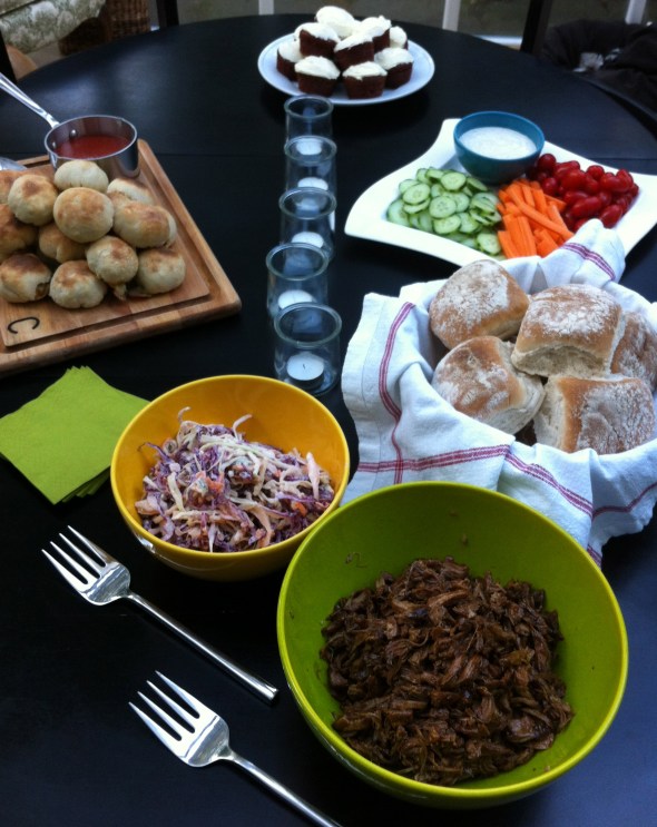 Tailgate Spread- Balsamic Pulled Pork & Blue Cheese Cole Slaw: A Broad Cooking
