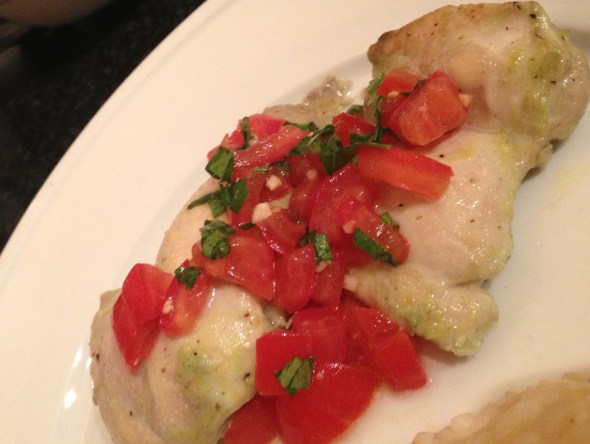 Bruschetta Topped Lemon Mustard Chicken: A Broad Cooking