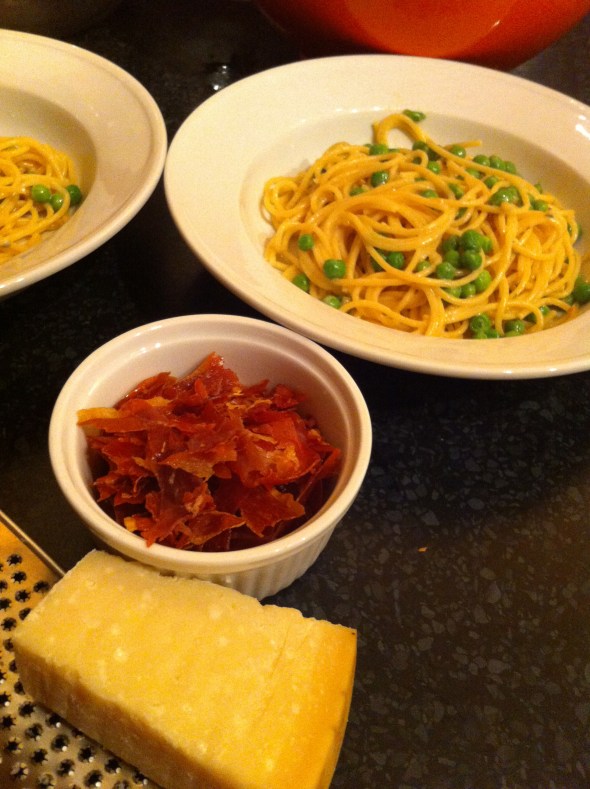 Blue Cheese Pasta with Crispy Prosciutto: A Broad Cooking