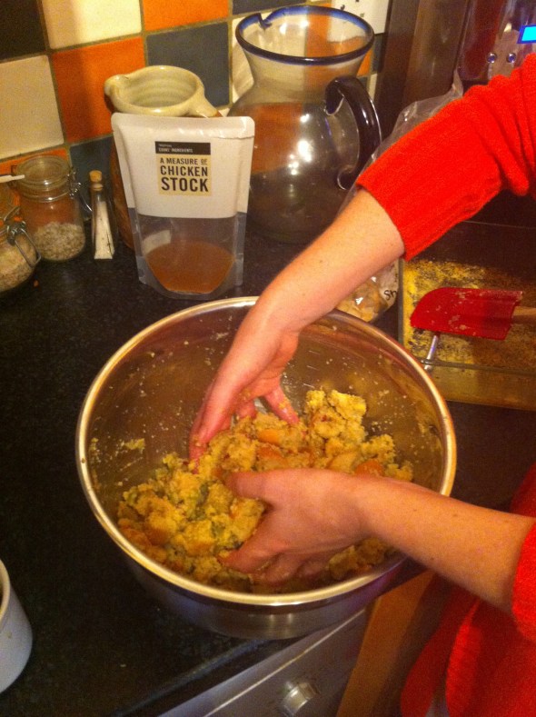 Caitlin's Classic Stuffing - Get your hands dirty! A Broad Cooking