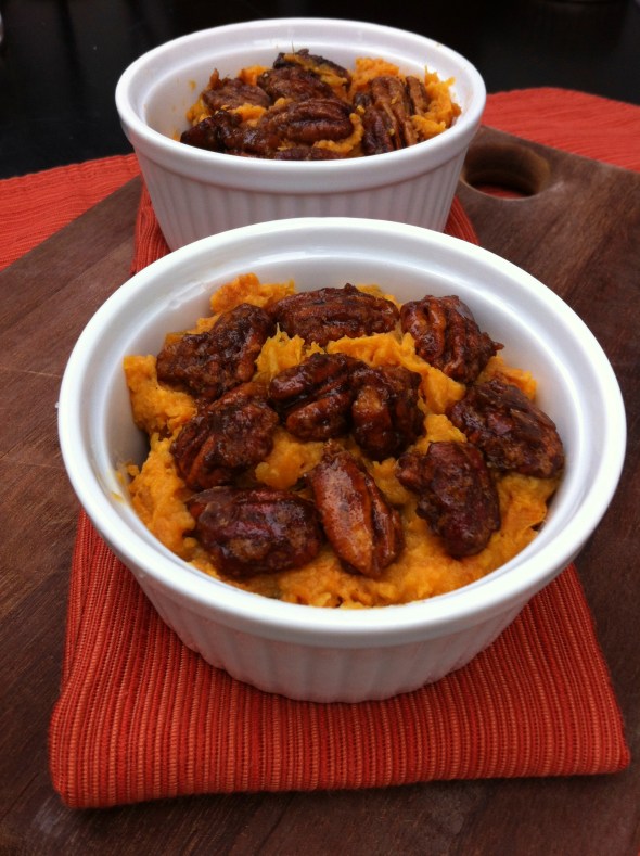 Mashed Sweet Potatoes with Grand Marnier Glazed Pecans: A Broad Cooking