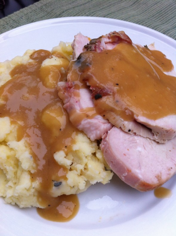Sage Buttered Turkey Breast and Milk Mashed Potatoes with Chardonnay Gravy:  A Broad Cooking