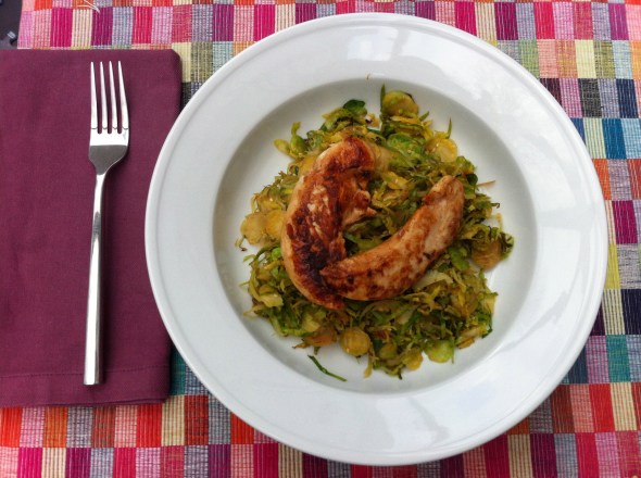 Sesame Brussels Sprout Hash with Ginger Soy Chicken: A Broad Cooking