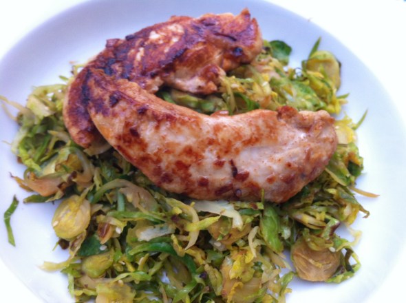 Sesame Brussels Sprout Hash with Ginger Soy Chicken: A Broad Cooking