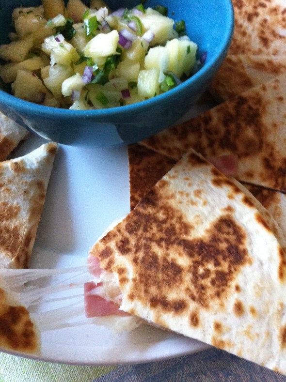 Hawaiian Pizza Quesadilla with Pineapple Salsa: A Broad Cooking