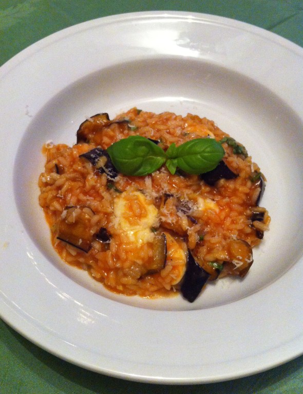 Eggplant Parmesan Risotto - Perfect for Meatless Monday (or Some-day): A Broad Cooking