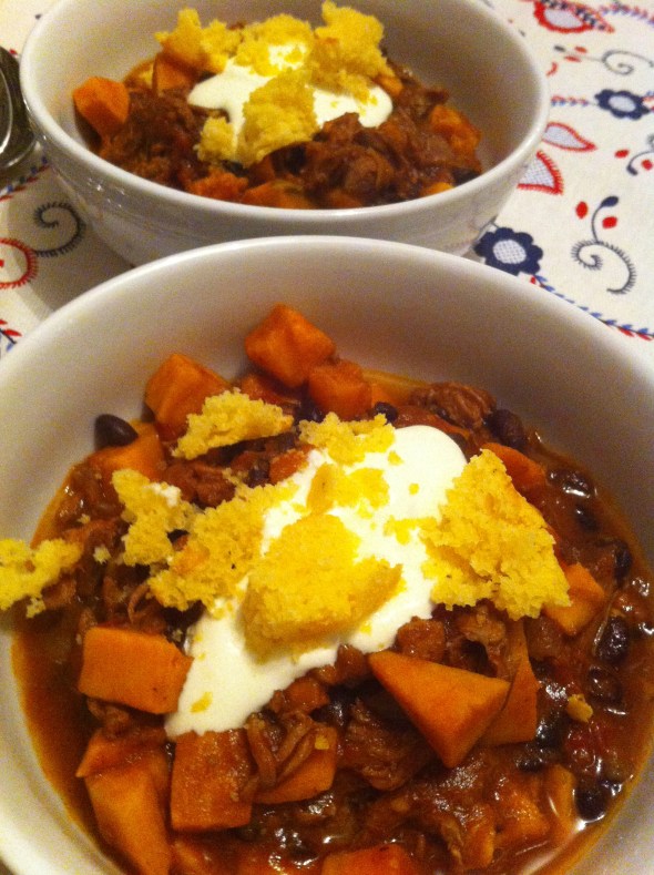 Pork, Sweet Potato, & Black Bean Chili: A Broad Cooking