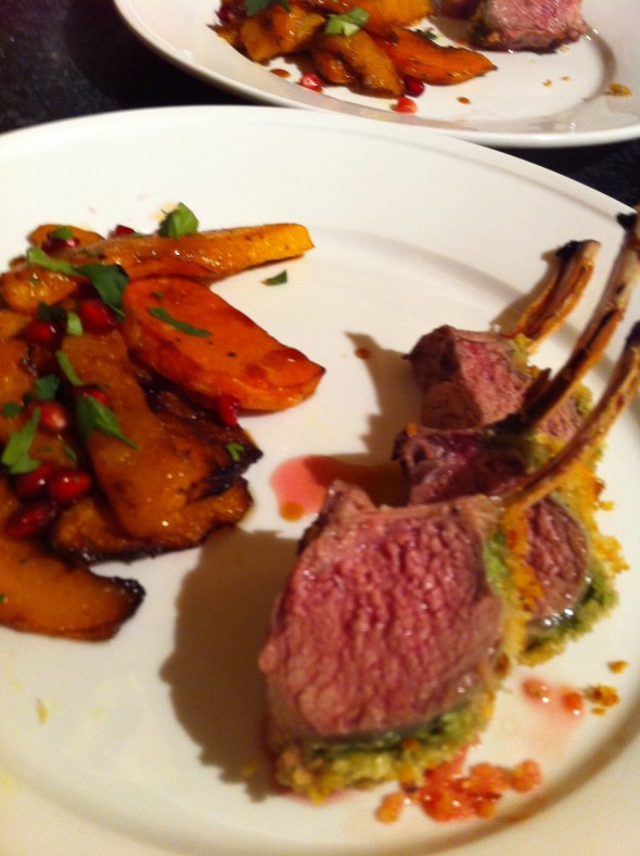 Herby Mustard Rack of Lamb & Roasted Butternut Squash w/ Pomegranate Molasses: A Broad Cooking