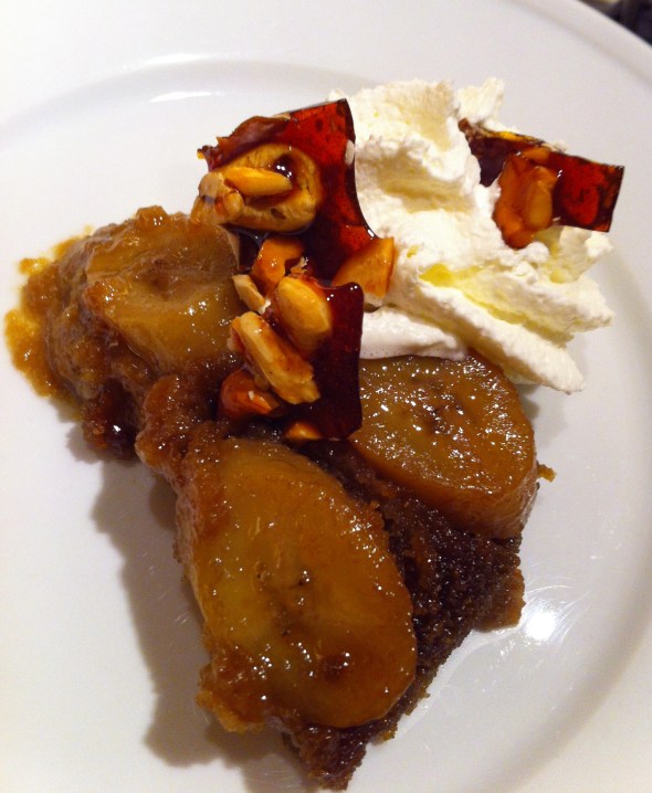 Banoffee Upside-Down Cake w/ Cashew Brittle & Fresh Whipped Cream: A Broad Cooking